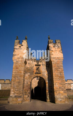 Die Barbakane, Alnwick Castle, Northumberland Stockfoto