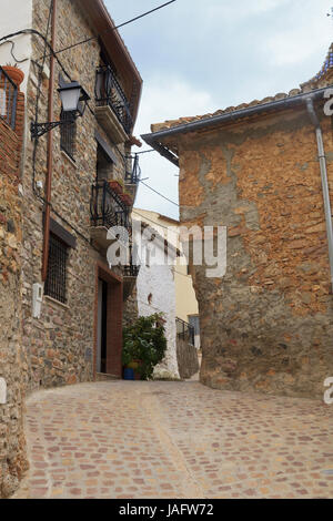 Alcudia de Veo ein Bergdorf im Parque Natural Serra d'Espada in der Provinz Castellon, Spanien Stockfoto