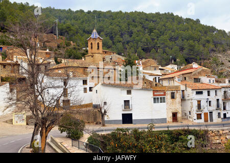 Alcudia de Veo ein Bergdorf im Parque Natural Serra d'Espada in der Provinz Castellon, Spanien Stockfoto