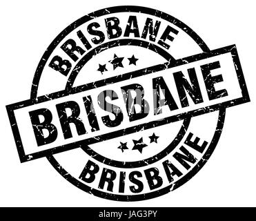 Brisbane schwarz Runde Grunge-Stempel Stock Vektor