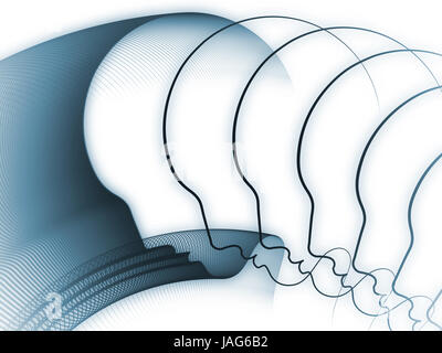 Geometrie der Seele-Serie. Optisch ansprechende Komposition von Profillinien des menschlichen Kopfes als Hintergrund dienen funktioniert auf Bildung, Wissenschaft, Technik und Grafik-design Stockfoto