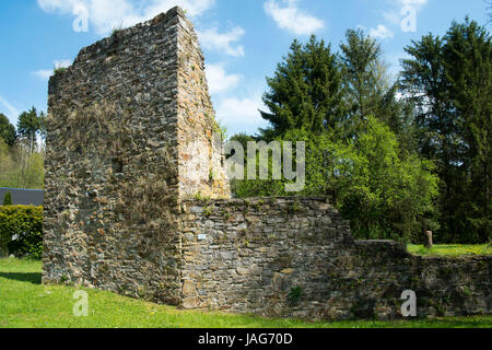 Deutschland, Nordrhein-Westfalen, Rhein-Sieg-Kreis, Ruppichteroth, Burgruine Herrenbröl Stockfoto