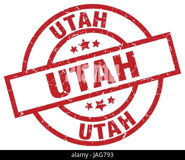 Utah rot Runde Grunge-Stempel Stock Vektor