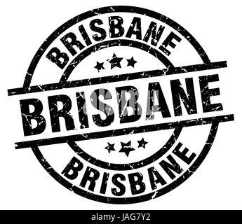 Brisbane schwarz Runde Grunge-Stempel Stock Vektor