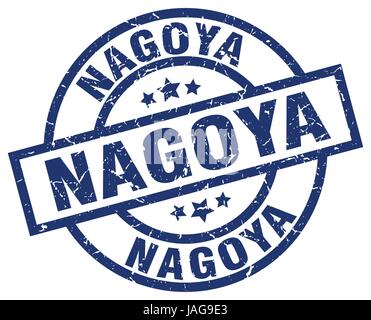 Nagoya-blaue Runde Grunge-Stempel Stock Vektor