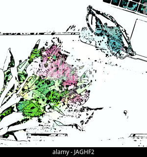 Abstraktes Aquarell hell farbigen Hintergrund Bild Stockfoto