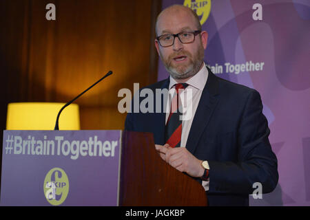 Die UKIP Führer Paul Nuttall startet allgemeine Wahlkampagne in den Marriott County Saal, London mit: Paul Nuttall Where: London, Vereinigtes Königreich bei: Kredit-28. April 2017: Howard Jones/WENN.com Stockfoto