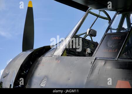 Cockpit einer 1938 Westland Lysander Stockfoto