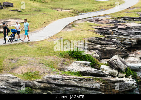 Bronte zum Bondi Coastal Walk, Eastern Suburbs, Sydney, New South Wales, Australien. Stockfoto