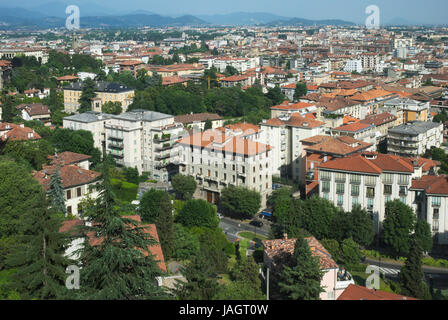 Blick auf Bergamo Città Bassa, untere Stadt Bergamo, Lombardei, Italien Stockfoto