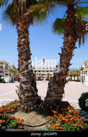 Der Plaza de Espana, Nerja, Andalusien, Spanien, Costa Del Sol Stockfoto