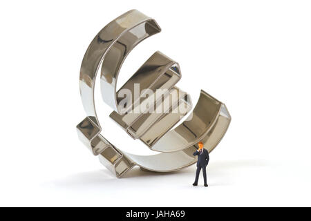 Figur von Einems Manager Mit Euro-Symbol Stockfoto