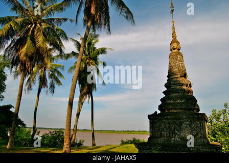 Buddhistische Stupa, Insel Koh Dach, Phnom Penh, Kambodscha Stockfoto