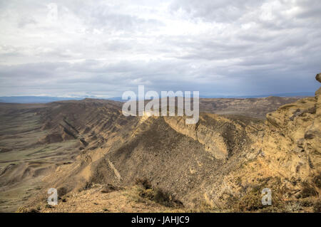 Blick vom Kloster Udabno. Sagarejo Gemeinde, den Garedscha Grat. Kachetien. Georgien. Stockfoto