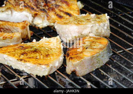 Grillen Fischsteak - Grillen Steak vom Fisch 06 Stockfoto