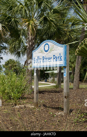 Torheit River Park in Folly Beach, Charleston, South Carolina, USA. Stockfoto