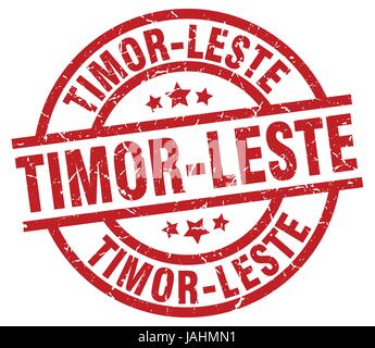 Timor-Leste rote Runde Grunge-Stempel Stock Vektor