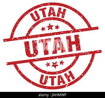 Utah rot Runde Grunge-Stempel Stock Vektor