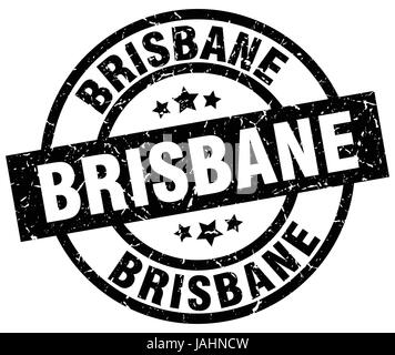 Brisbane schwarz Runde Grunge-Stempel Stock Vektor