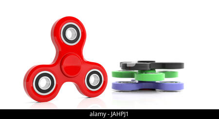 Spielzeug zum Stressabbau. Zappeln Sie Spinner isoliert auf weißem Hintergrund. 3D illustration Stockfoto