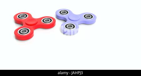 Spielzeug zum Stressabbau. Zappeln Sie Spinner isoliert auf weißem Hintergrund. 3D illustration Stockfoto