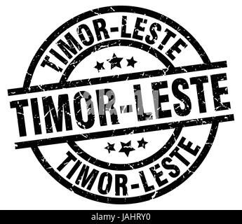 Timor-Leste schwarze Runde Grunge-Stempel Stock Vektor