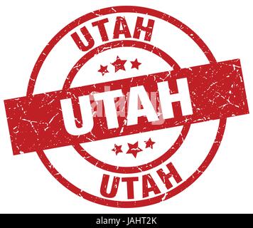 Utah rot Runde Grunge-Stempel Stock Vektor