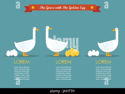 Spezielle Gans anders durch eine Gruppe von gewöhnlichen Gans Infografik. Business-Konzept Stock Vektor