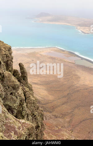 Mirador Del Rio Lanzarote Landschaft - die Ansicht von Norden Lanzarote für die Insel La Graciosa, Lanzarote, Kanarische Inseln Europas Stockfoto