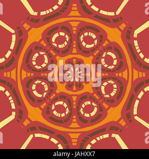 Dunkel rot und orange geometrische digitale abstrakt. Stockfoto