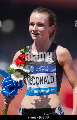 Sarah McDONALD im Wettbewerb der Frauen 1500 m bei den 2016 Diamond League, Alexander Stadium, Birmingham, UK, 6. Juni 2016. Stockfoto