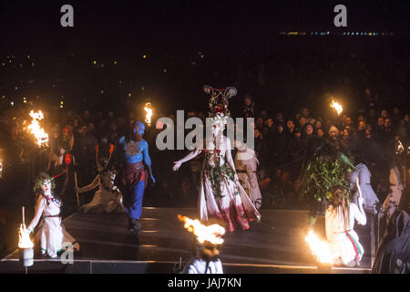 30. jährlichen Beltane Fire Festival auf Calton Hill in Edinburgh, Schottland mit: feurige Heiden wo: Edinburgh, Vereinigtes Königreich bei: Kredit-30. April 2017: Euan Cherry/WENN.com Stockfoto