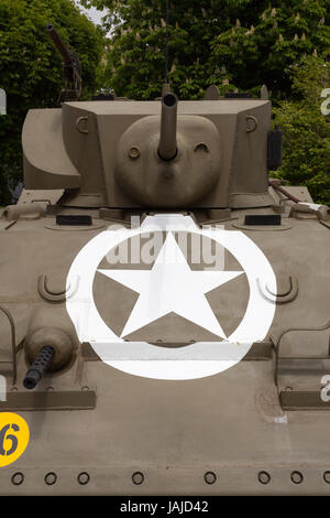 Eine amerikanische Weltkrieg zwei Tank bei der tote Ecke Museum in der Normandie, Frankreich Stockfoto