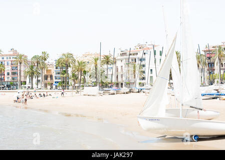 Sitges Sommerzeit Schwule Stadtstrand Stockfoto