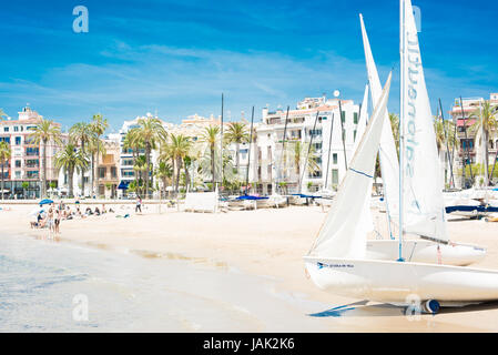 Sitges Homosexuell Stadt Strand Sommer Stockfoto