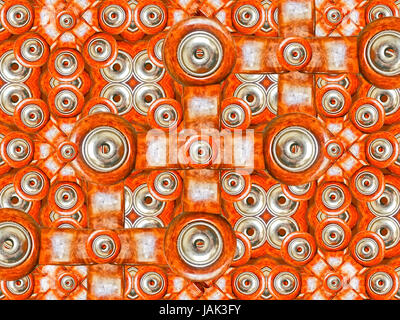 High-Tech-futuristischen abstrakte digitale Stil Muster Artwork in orange und Grau-Tönen. Stockfoto