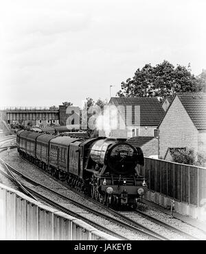 Die legendären und berühmten "Flying Scotsman" Dampfmaschine auf der Durchreise Bicester, Oxfordshire.  Juni 2017 Stockfoto