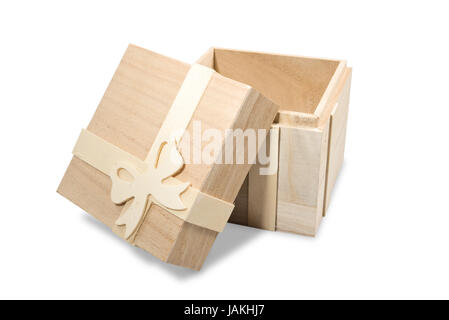 Kleine Skatole in Holz. Wesentlichen Holzkiste Stockfoto