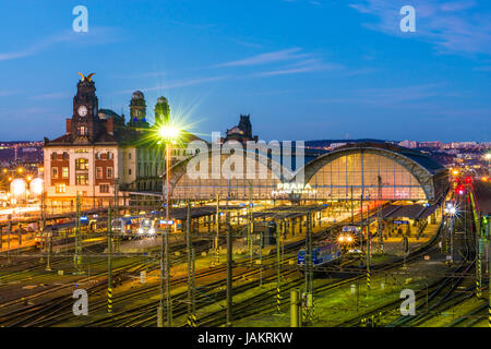 Prag Hauptbahnhof (Wilsonovo Nadrazi), Prag, Tschechische Republik Stockfoto