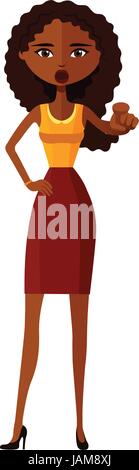 Afroamerikanische Frau Motivation flache Cartoon-Vektor-illustration Stock Vektor