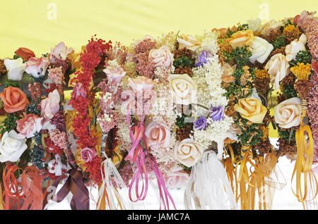 Natürliche Blumenmarkt Stirnbänder Handwerker, Handel und Verkauf Stockfoto