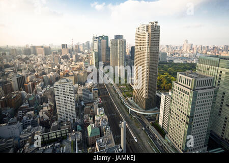 Japan, Tokyo, Minato-Ku-Distrikt, Hochgeschwindigkeits-Zug Shinkansen, Innenstadt, Stockfoto