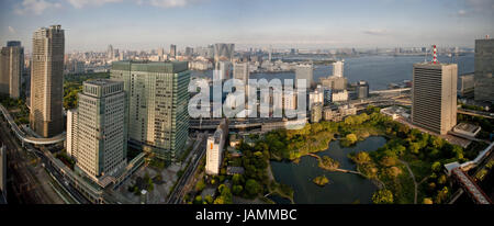 Japan, Tokio, Minato-Ku-Distrikt, Kyu Shiba Riyku, Tokyo Bay, Panorama, Stockfoto