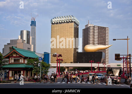 Japan, Tokyo, Bezirk Asakusa, Hauptgebäude der Asahi-Brauerei, Stockfoto