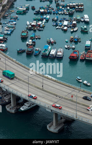 Insel östlichen Korridor Autobahn von Causeway Bay Typhoon Shelter, Causeway Bay, Hong Kong, China Stockfoto