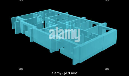 X-ray. Modell-Stock des Appartementhaus Stockfoto