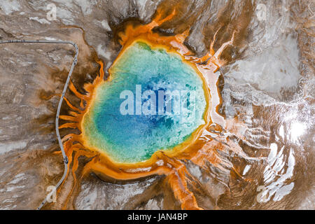 Grand Prismatic Spring, Midway Geyser Basin, Yellowstone-Nationalpark, Wyoming, USA Stockfoto