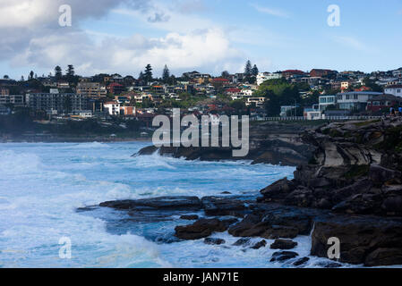 Aussicht von der Bronte, Bondi Küstenweg. Sydney Eastern Strände, NSW, Australien. Stockfoto