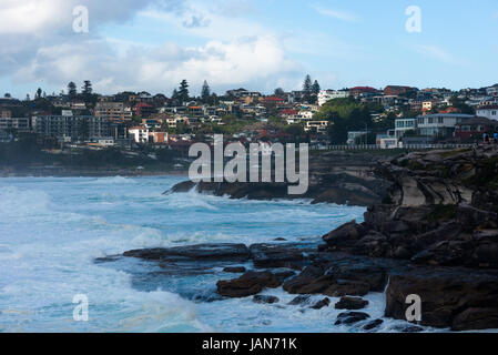 Aussicht von der Bronte, Bondi Küstenweg. Sydney Eastern Strände, NSW, Australien. Stockfoto