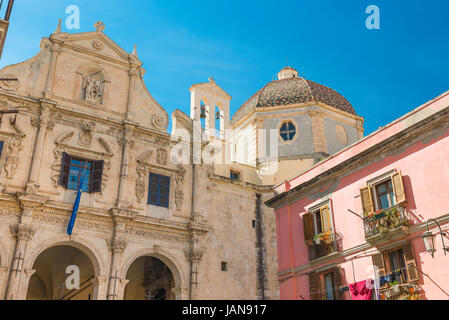 Sardinien Cagliari, die barocke Kirche Chiesa di San Michele im Stadtteil Stampace in Cagliari, Sardinien. Stockfoto